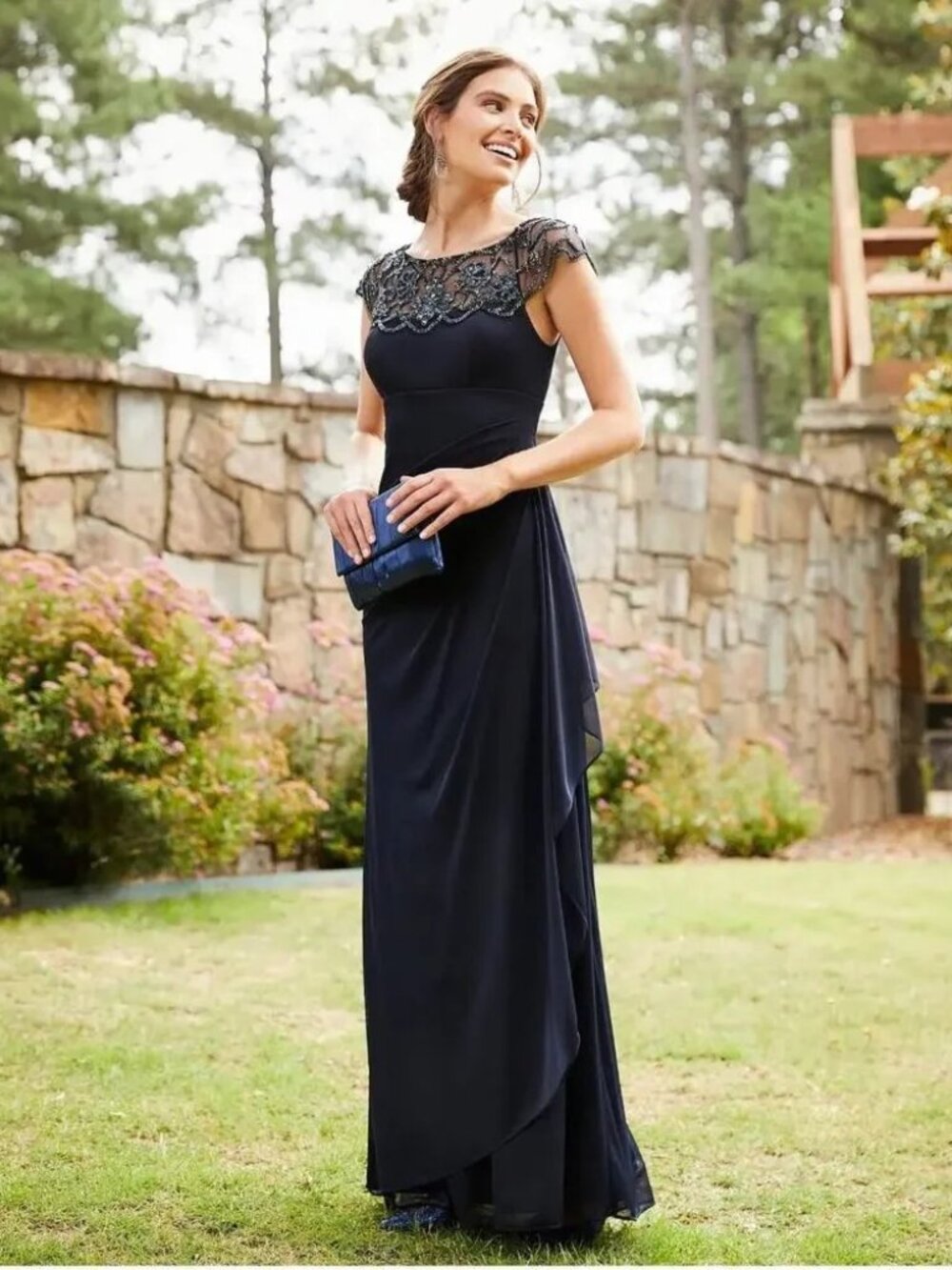 Xscape Navy Gown-NWT, Size 6